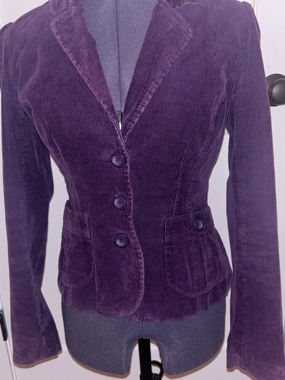 H&M Deep Purple Corduroy Blazer Jacket